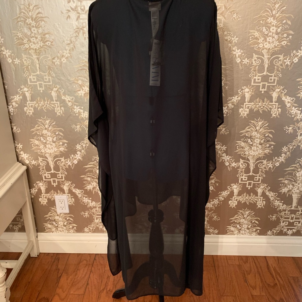 Gorgeous NWT Black Ciffon Swim Cover Up - Picture 3 of 6